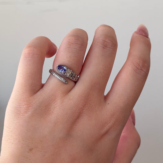 Snake Cornflower Blue Sapphire ring s925