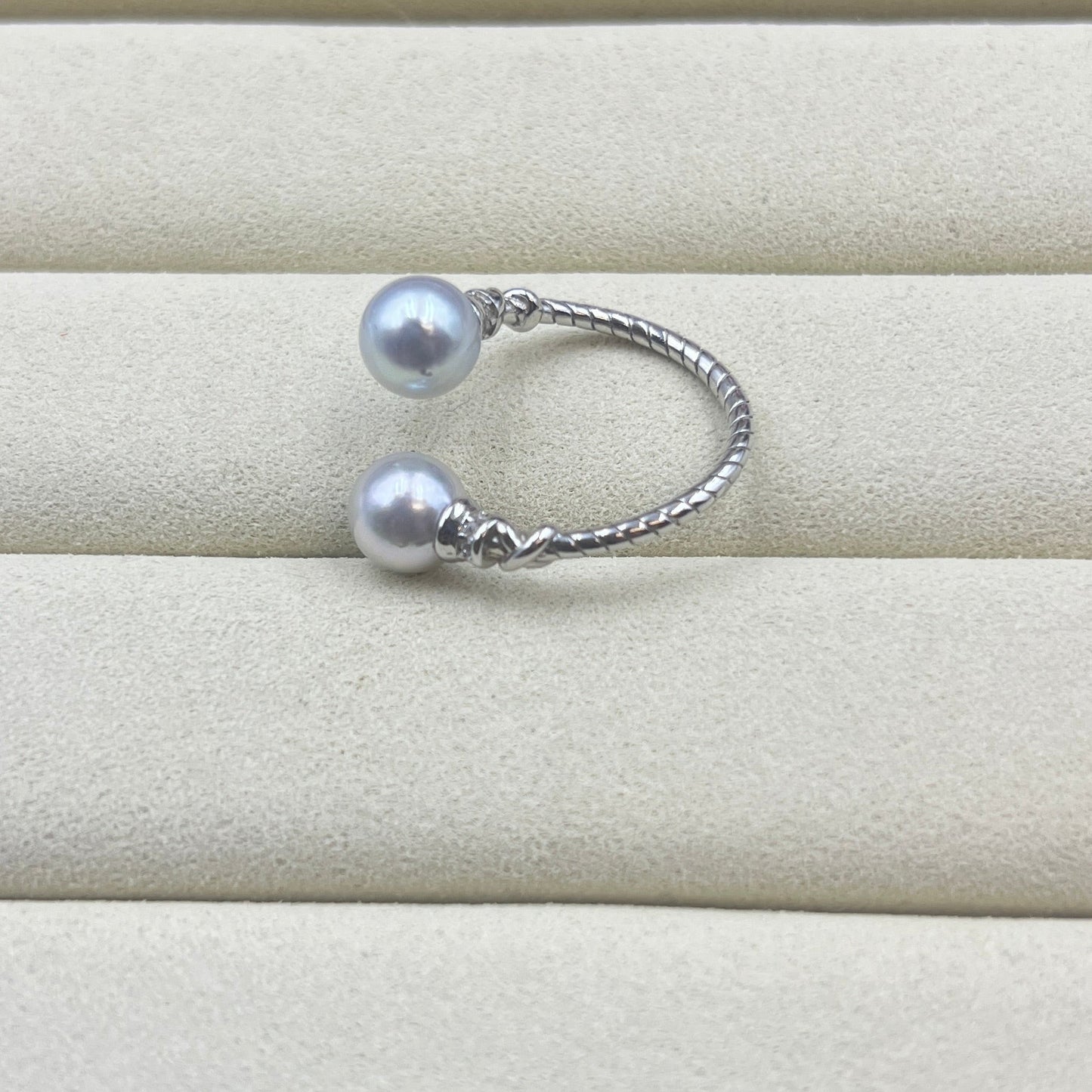 Double Madama akoya pearl ring s925 7.4mm
