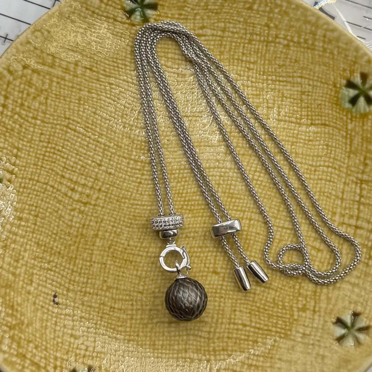 Black Tahitian dragon scale necklaces