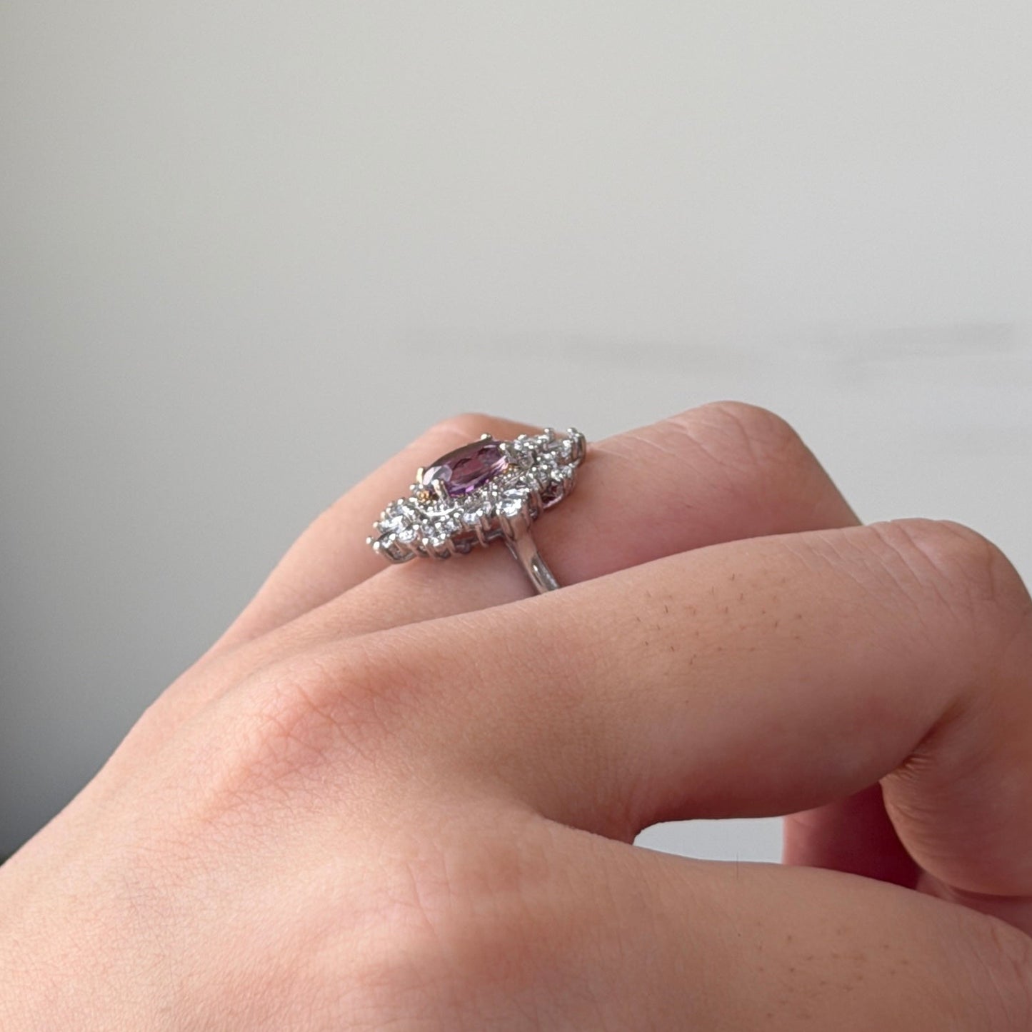 Amethyst Crystal Luxury cocktail ring s925