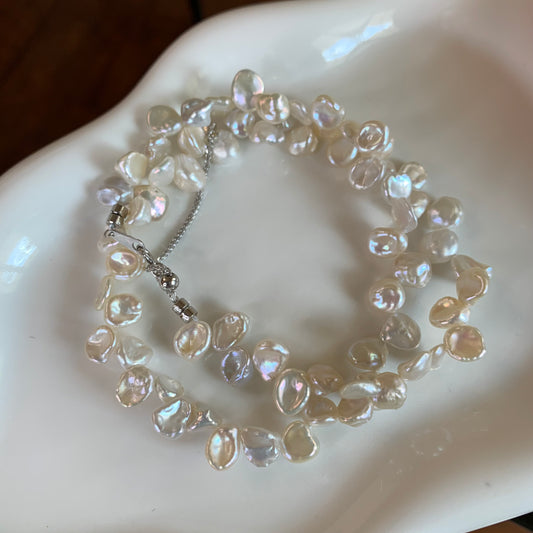 Mini Flower petal full strand necklace s925 16-17.5in