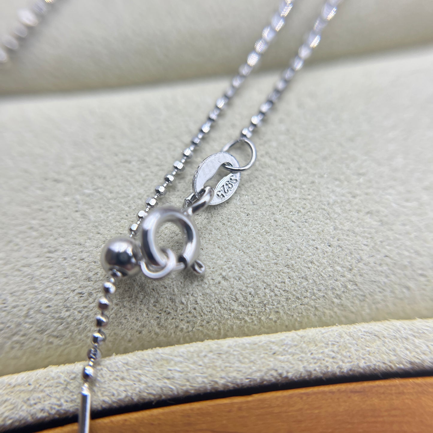 50cm Length Adjustable s925 Sterling Silver White Gold Plated Chain