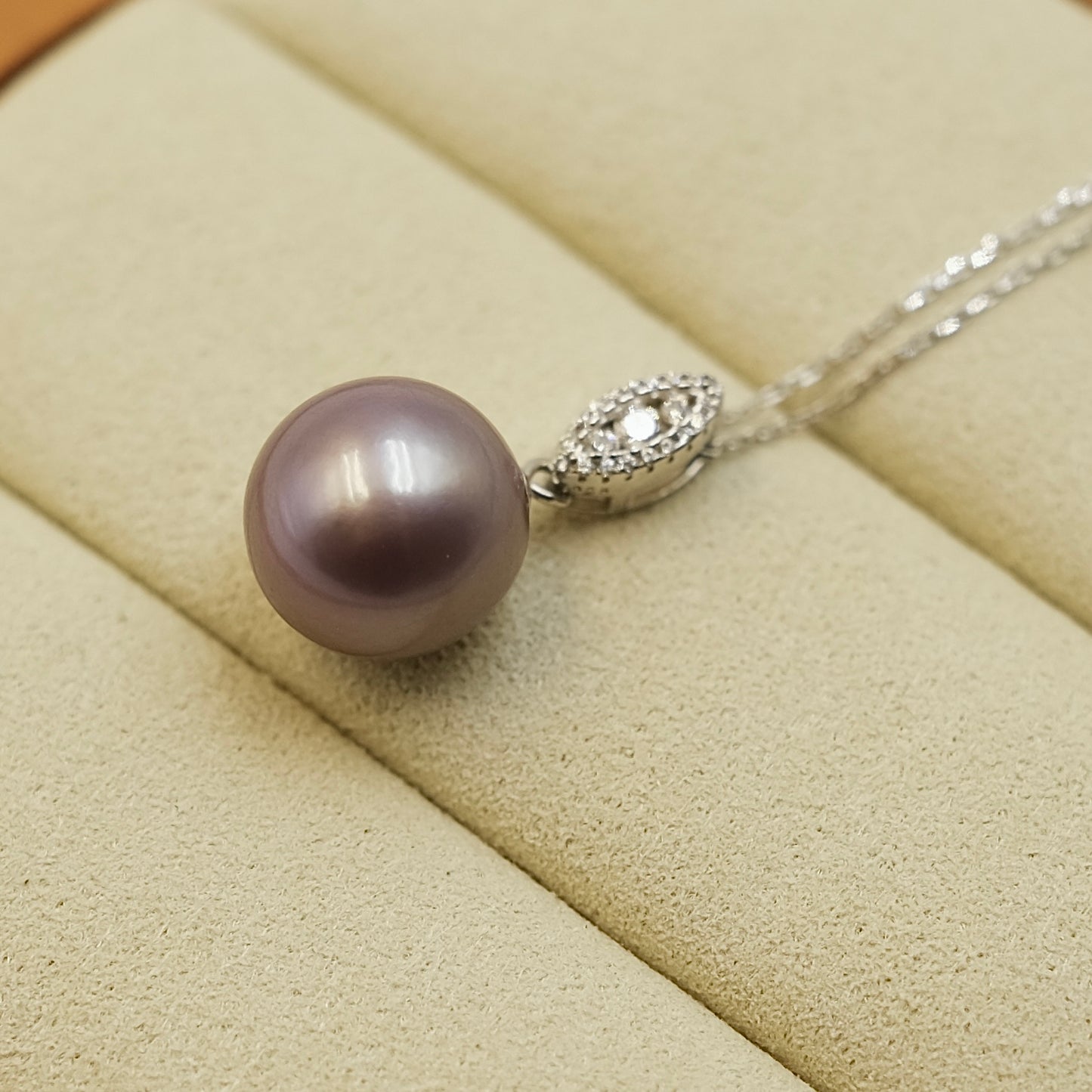 11.7mm Purple Freshwater Edison Pearl necklace s925