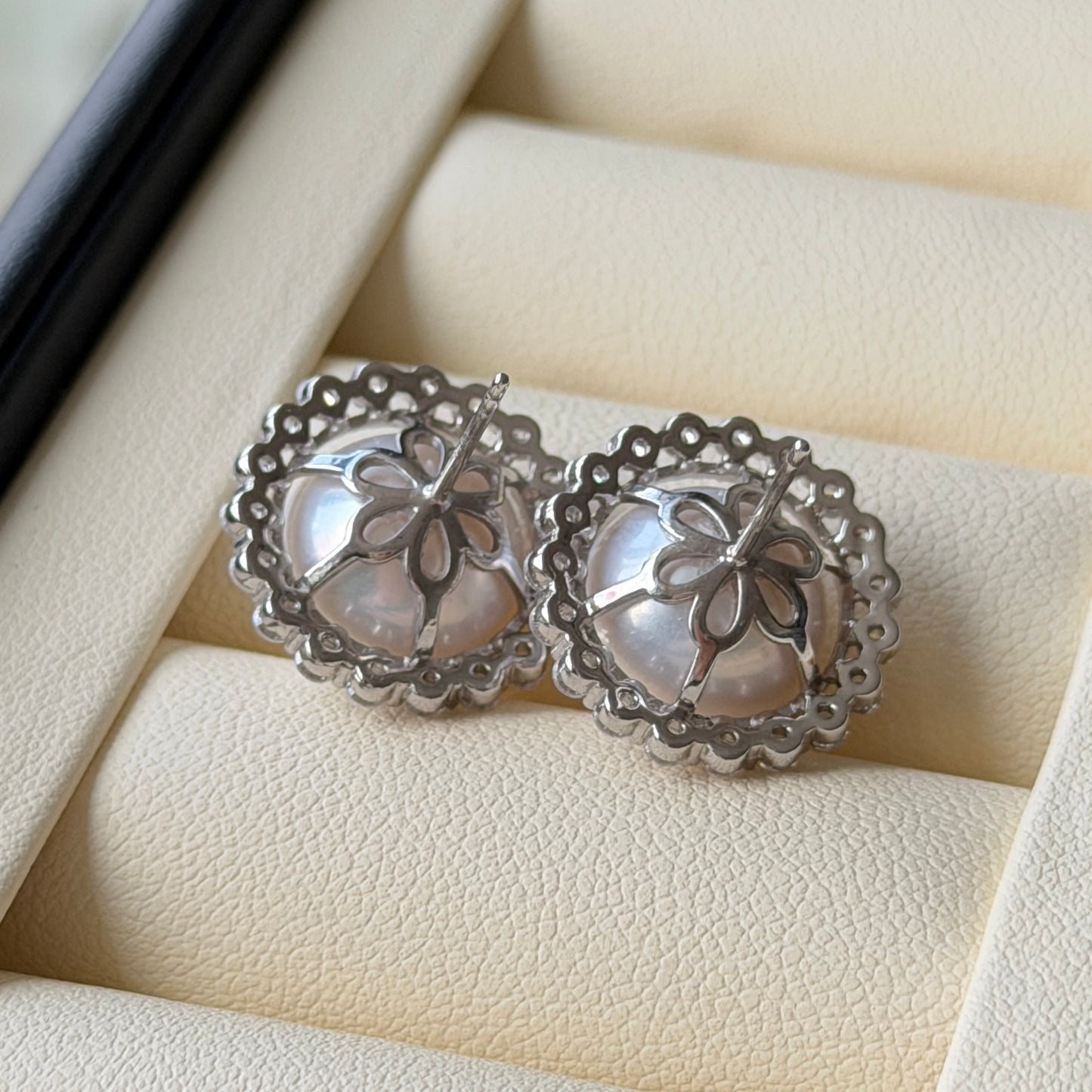 Luxury Sunflower Edison pearl earring studs 11-12mm s925