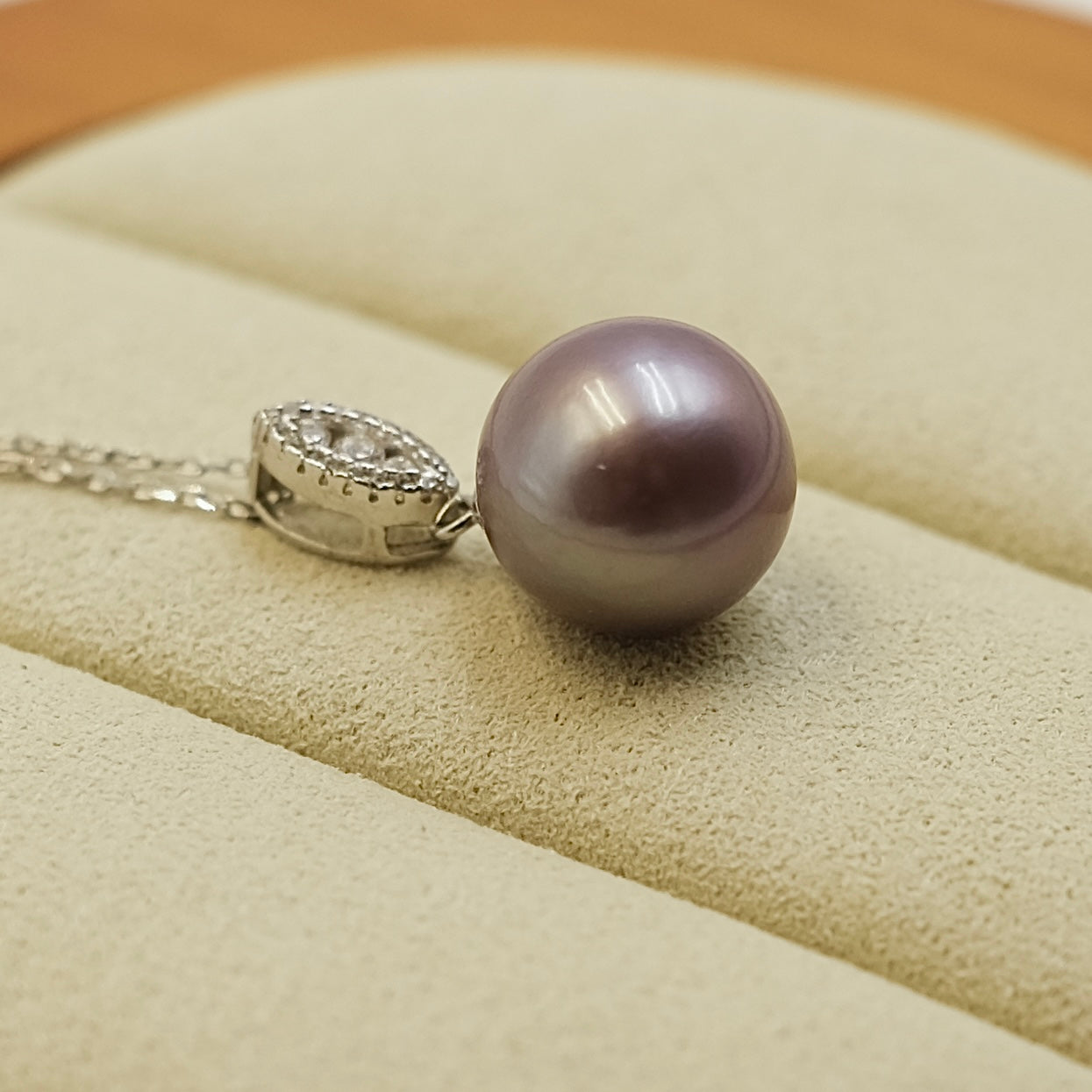 11.7mm Purple Freshwater Edison Pearl necklace s925