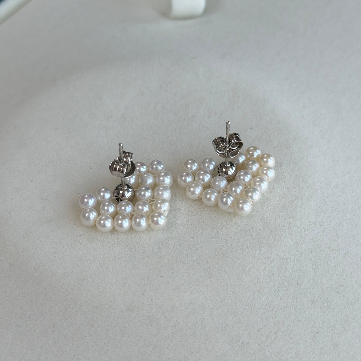 Heart 3-4mm Pearl Earring Stud s925