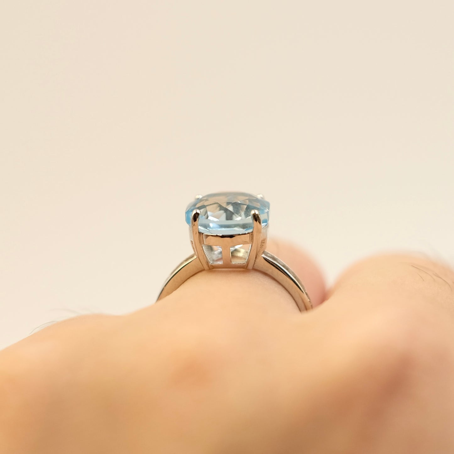 Blue Topaz Rose cute ring s925