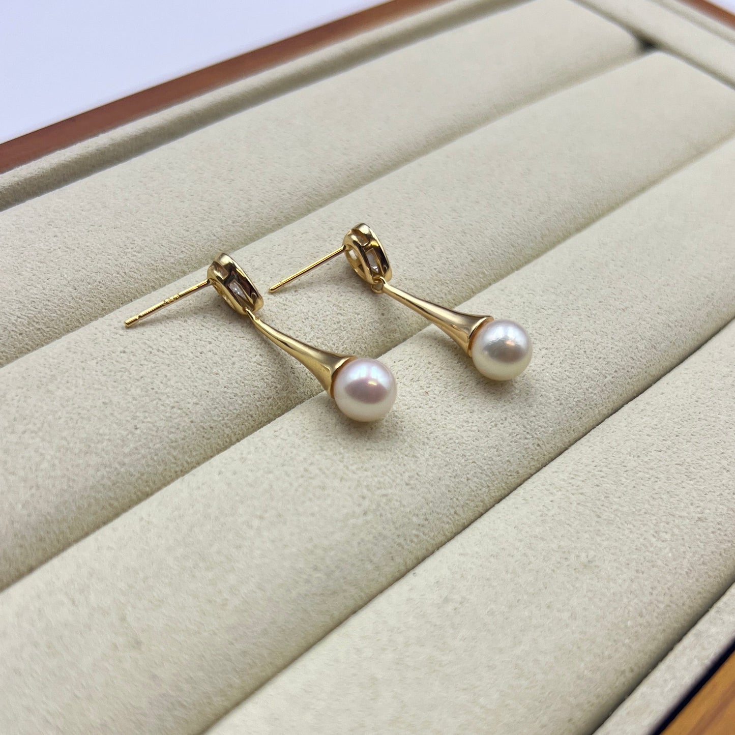 Akoya Pearl Pinky tone Drop Earring