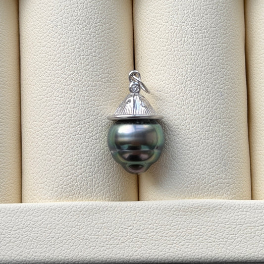 Super deal Beehive Baroque Black Tahitian Pearl necklace s925