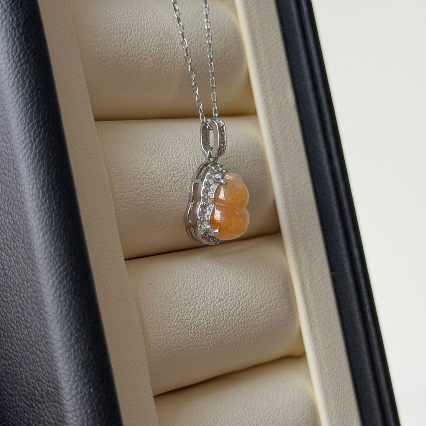 Clearance Deal Yellow Jade Hulu w/chain s925