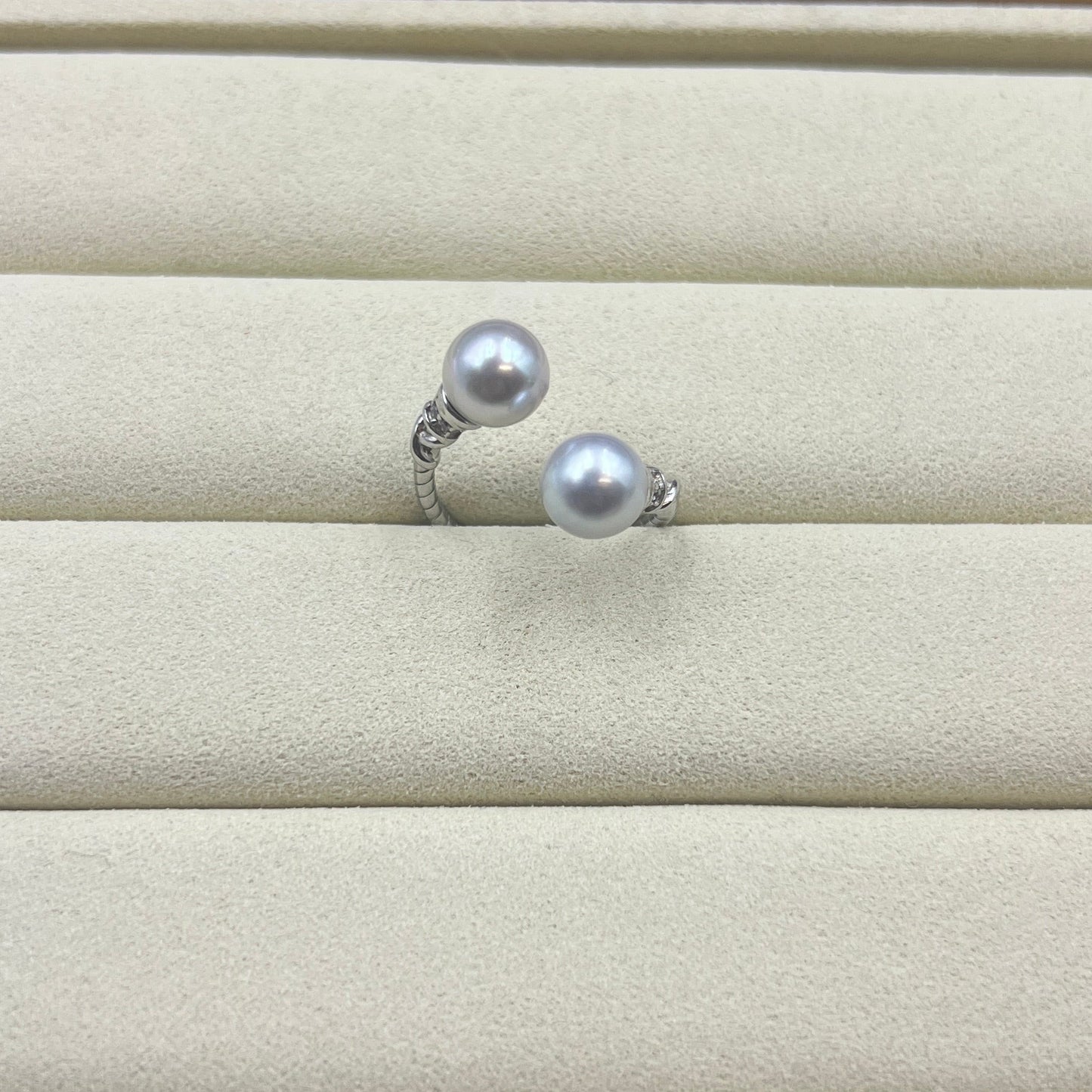 Double Madama akoya pearl ring s925 7.4mm