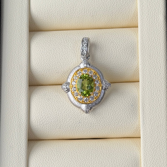 8*6mm Peridot stone necklace s925