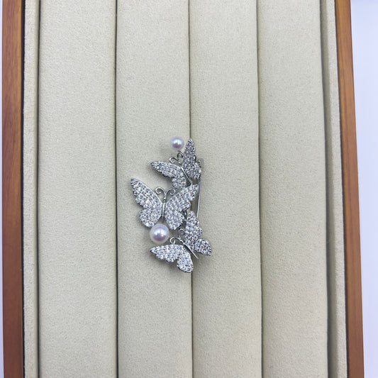 Butterfly Pearl Brooch
