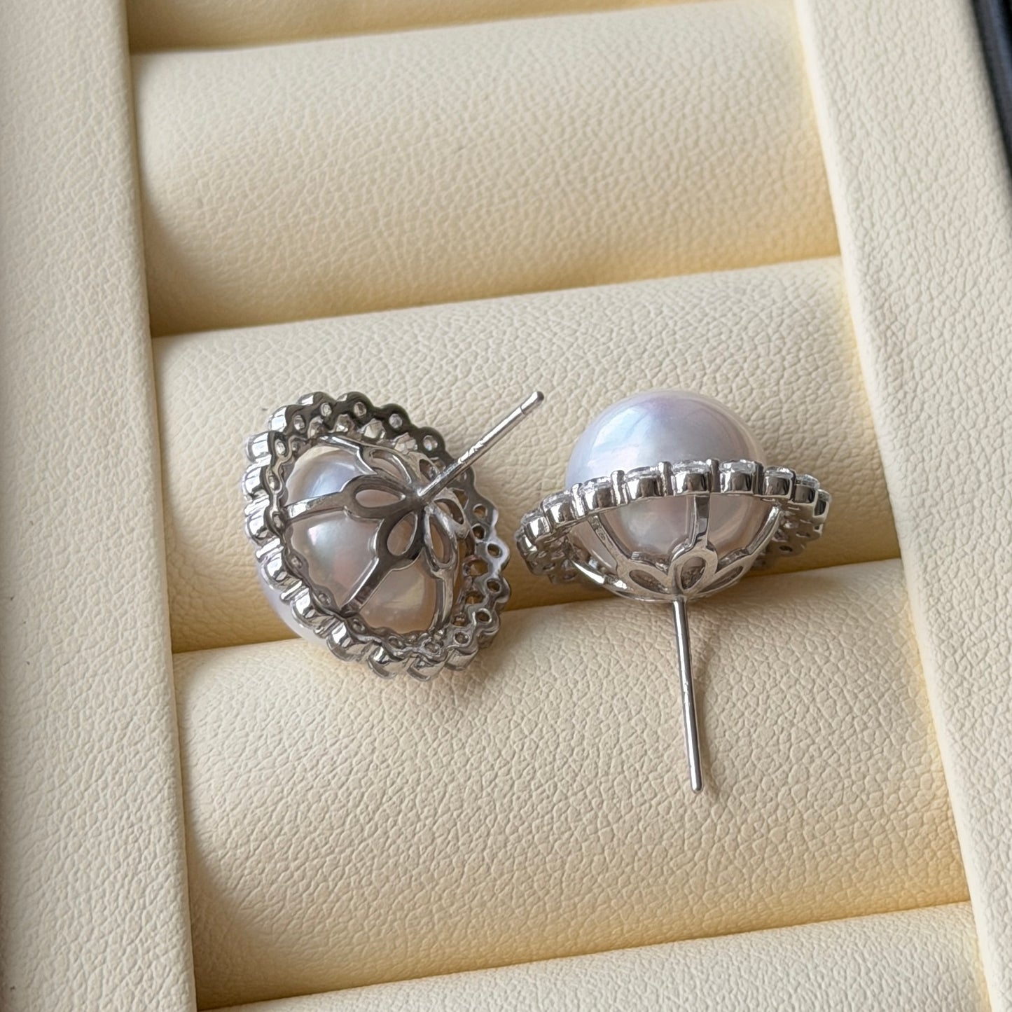 Luxury Sunflower Edison pearl earring studs 11-12mm s925
