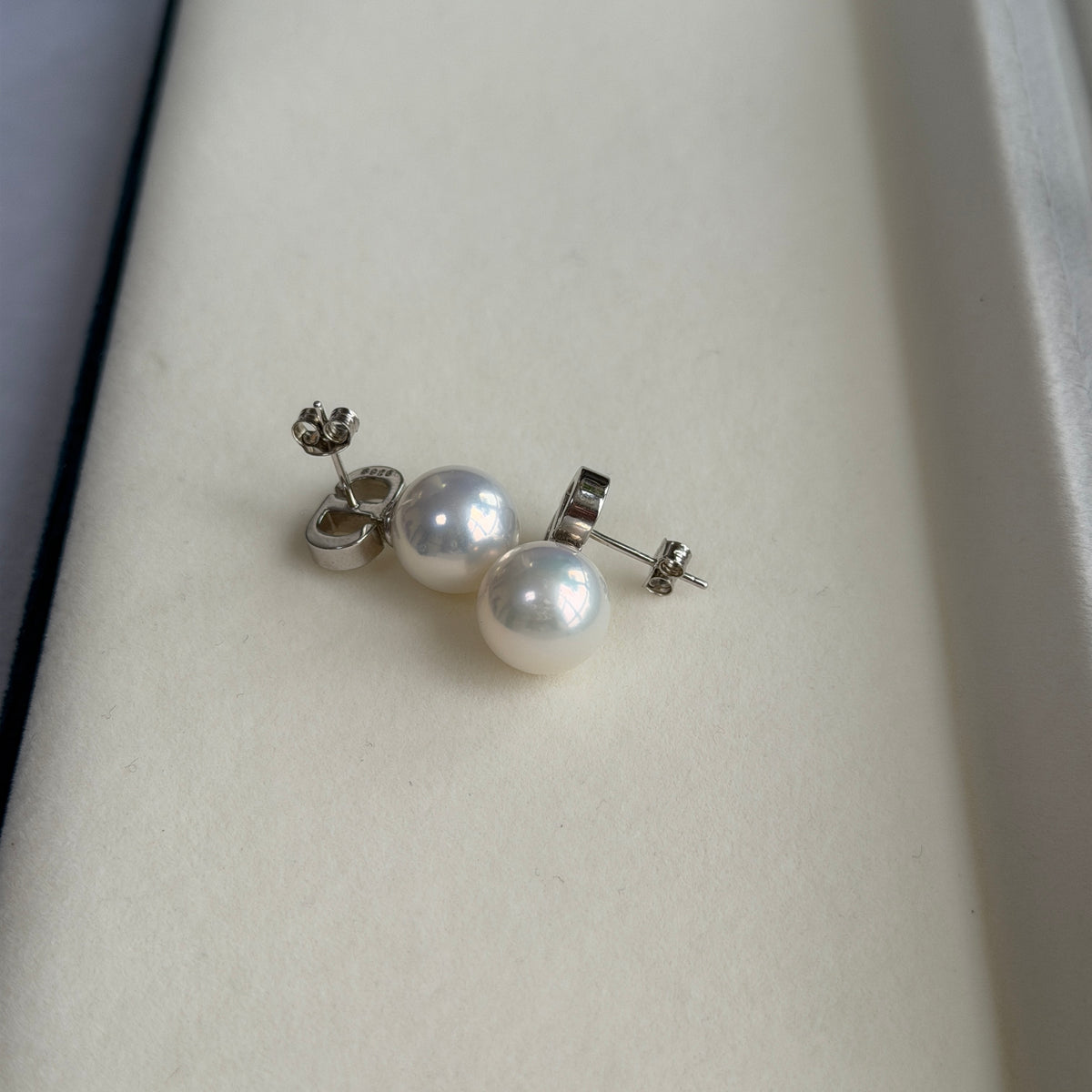 Luxury Top luster mirror like surface round Freshwater pearl Edison CD earrings s925