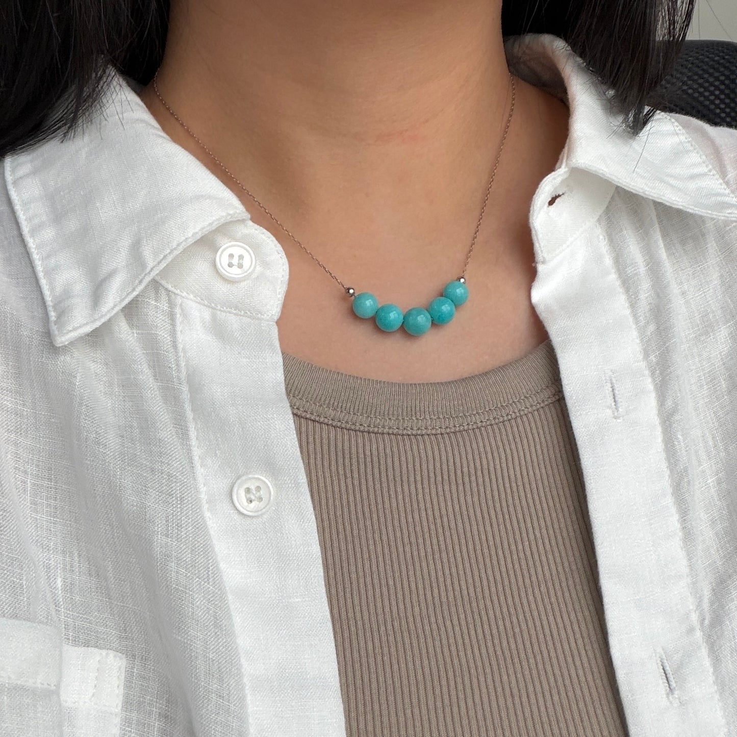 5 lulu Amazonite Stone Tiffany Blue Color s925