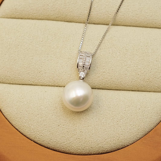 11.1mm Freshwater Edison Pearl Necklace s925 with chain