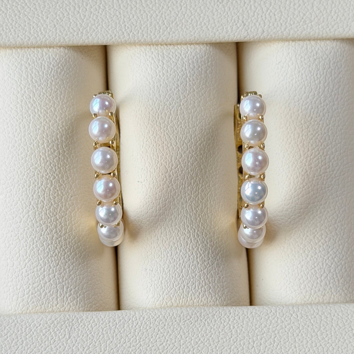 3.5-4mm freshwater pearl hoop earrings s925