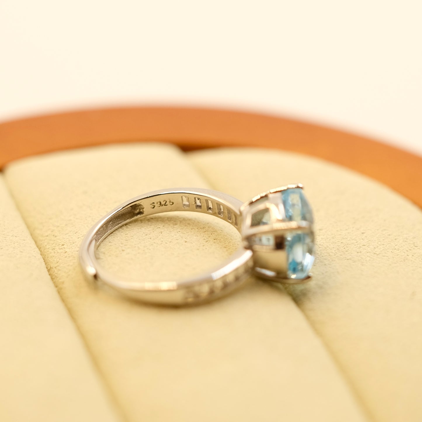 Blue Topaz Rose cute ring s925