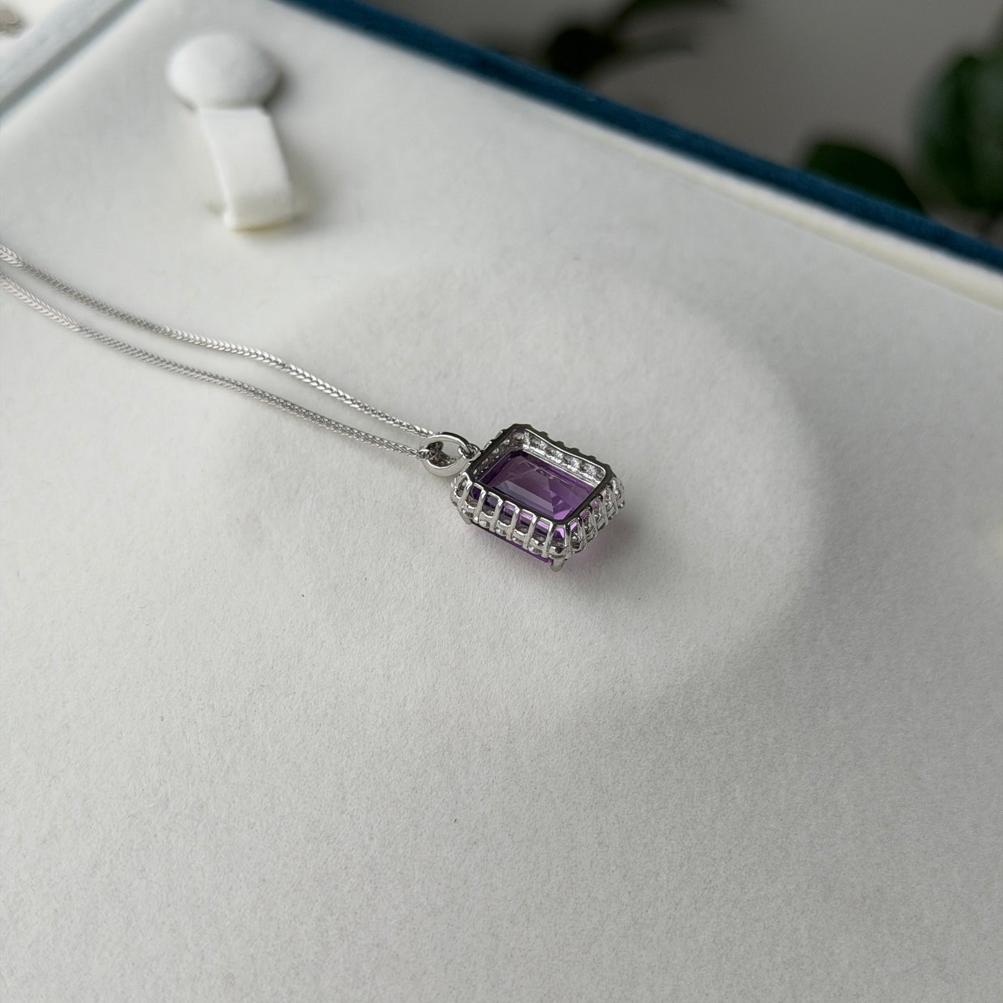 10*12mm 5ct Top clarity Amethyst luxury necklace s925 cz stone