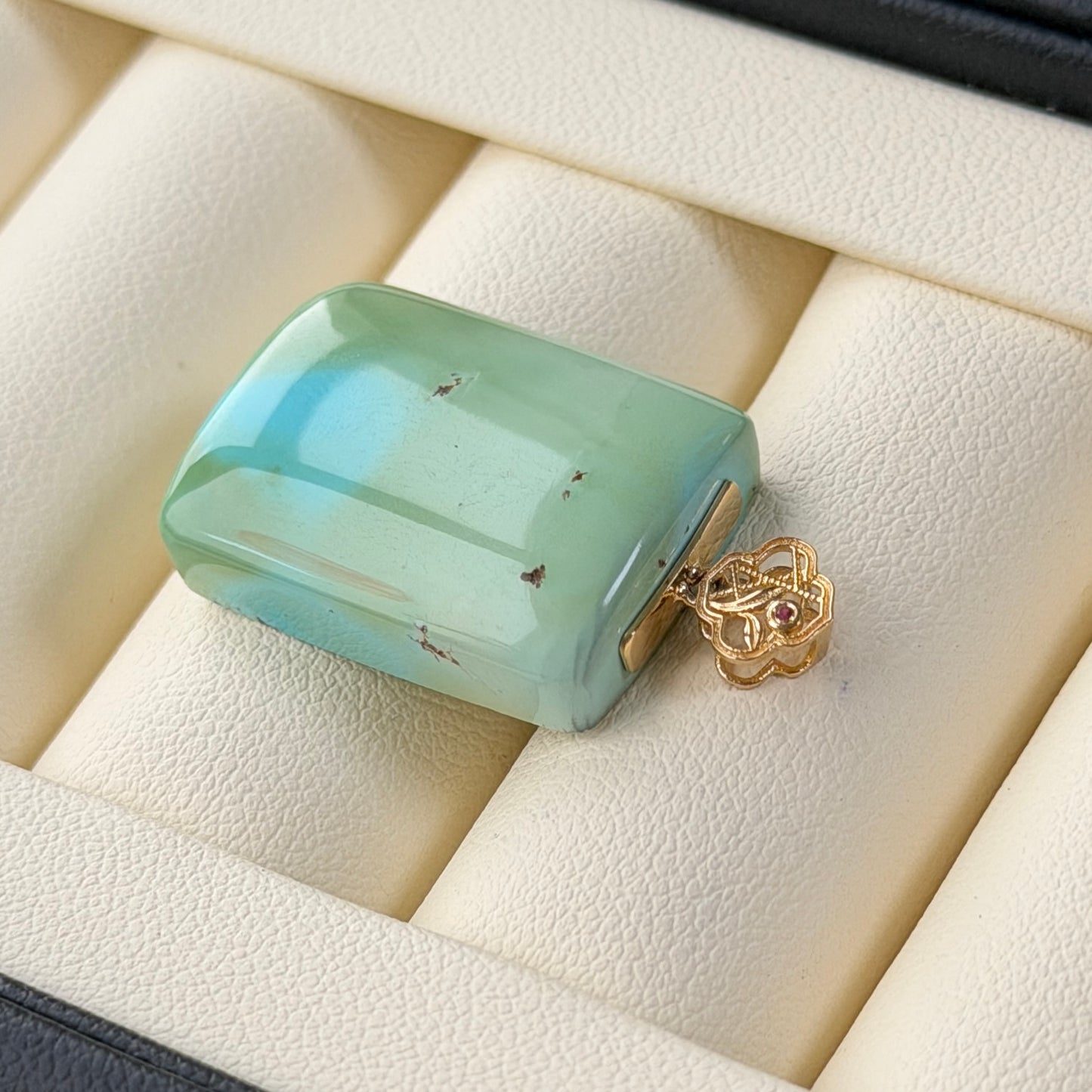 【Forest Lagoon】Turquoise Pendant Au750 setting