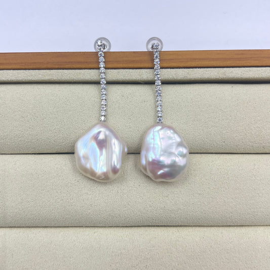 Seedless Flower Pearl Dainty Flowy Earrings S925