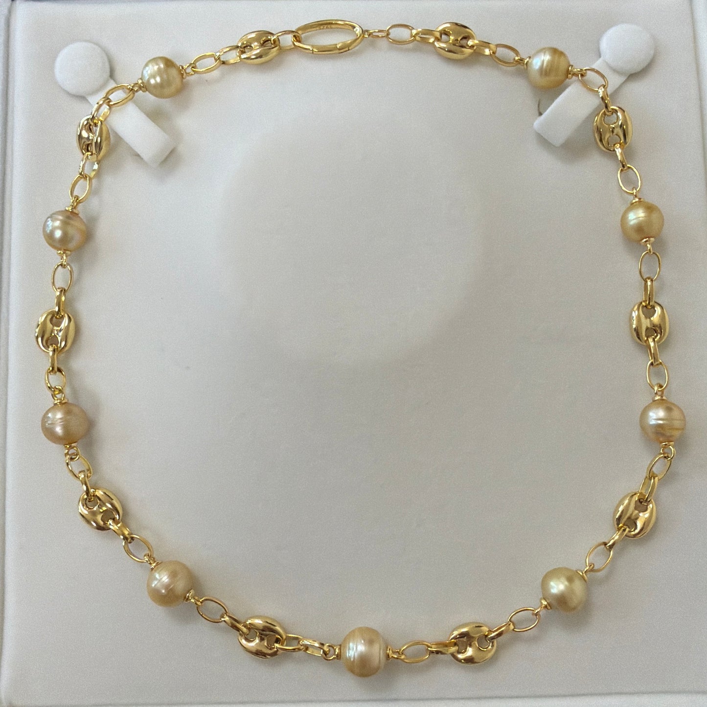 10-11mm south sea golden Piggy nose Chain s925
