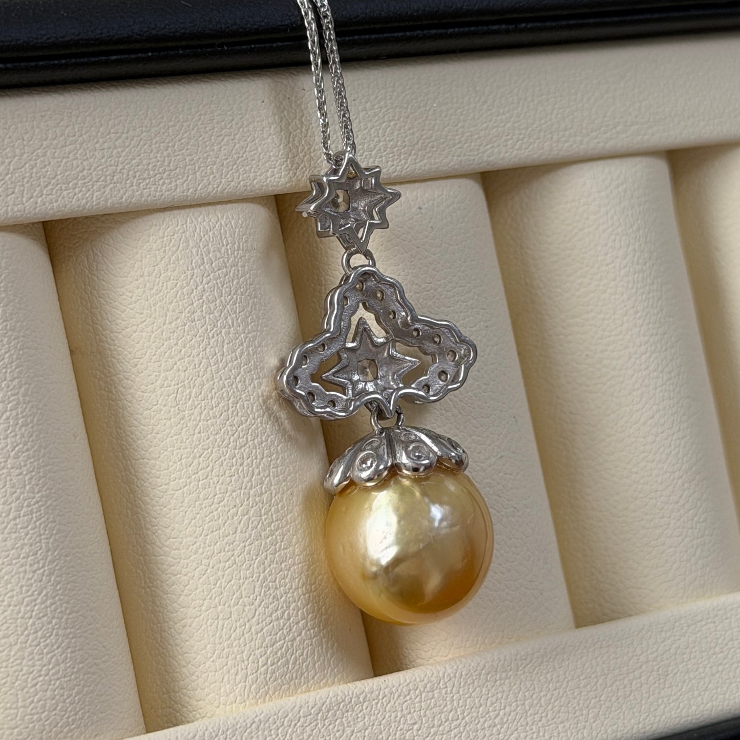 Deal 13.5mm South Sea Gooden Pearl Vintage style necklace s925