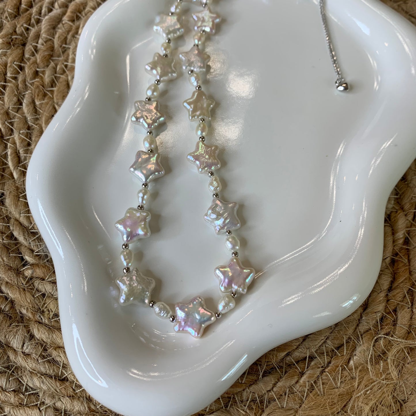 New Rainbow metallic luster star full strand necklace s925