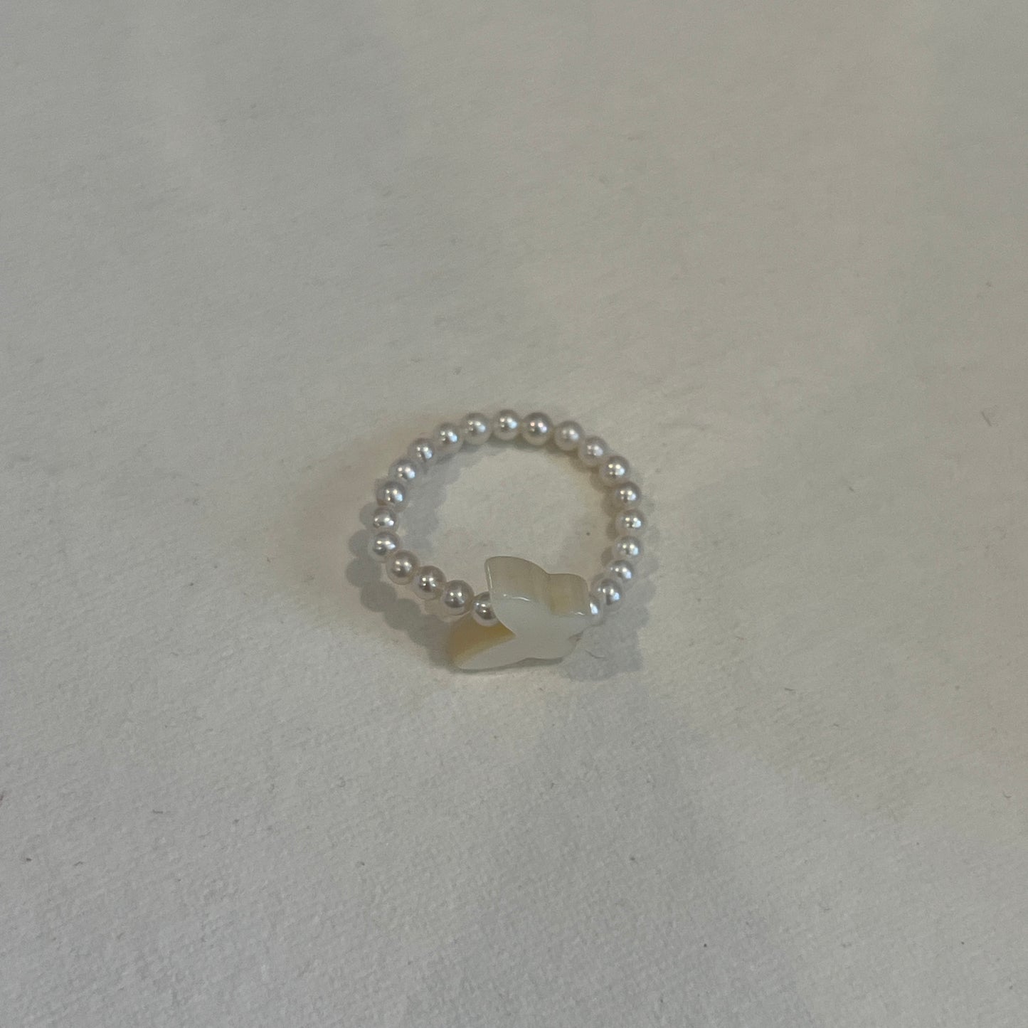 MOP butterfly with pearl ring elastic