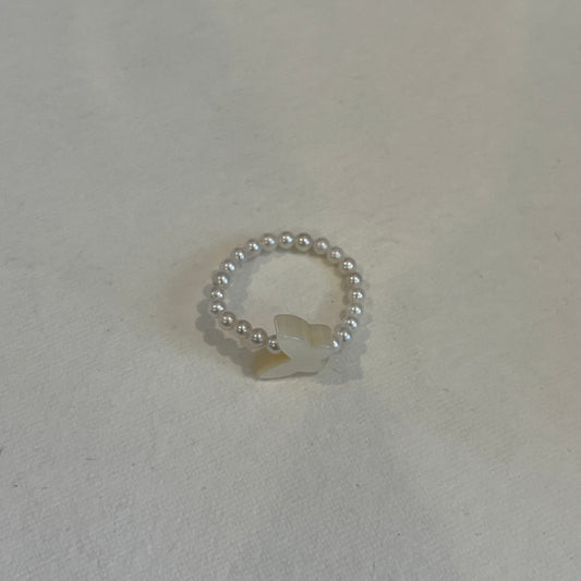 MOP butterfly with pearl ring elastic