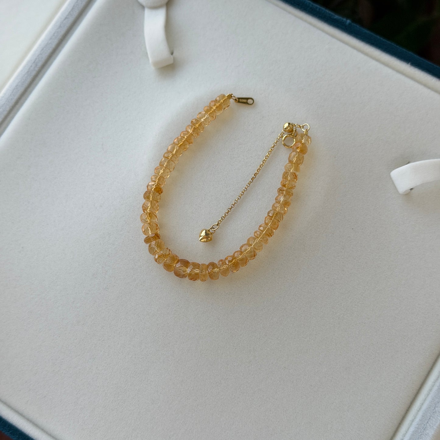 Yellow citrine crystal bracelet s925