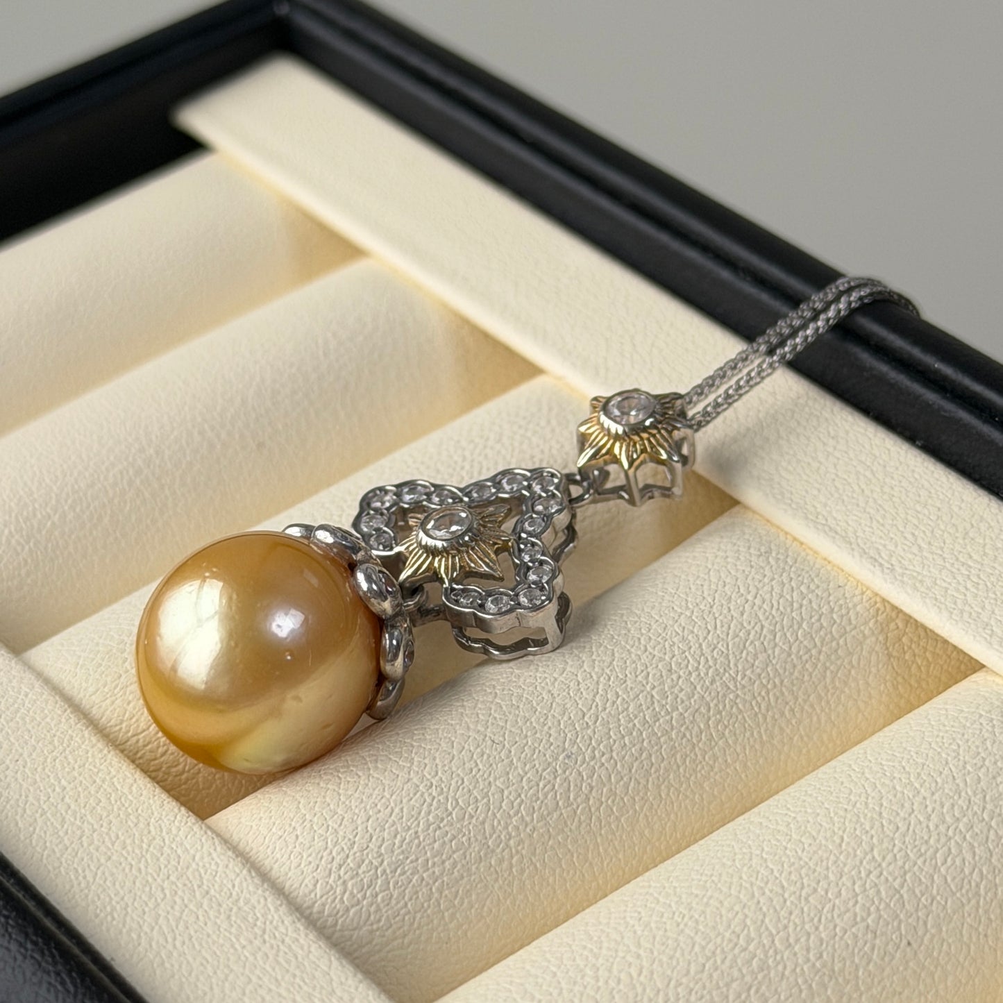 Deal 13.5mm South Sea Gooden Pearl Vintage style necklace s925
