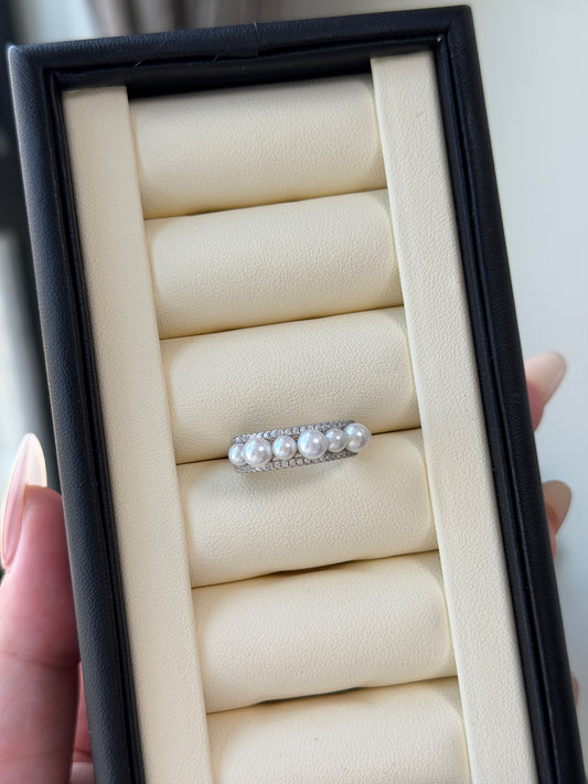 Luxury 7-Pearl Ring classic timeless style s925