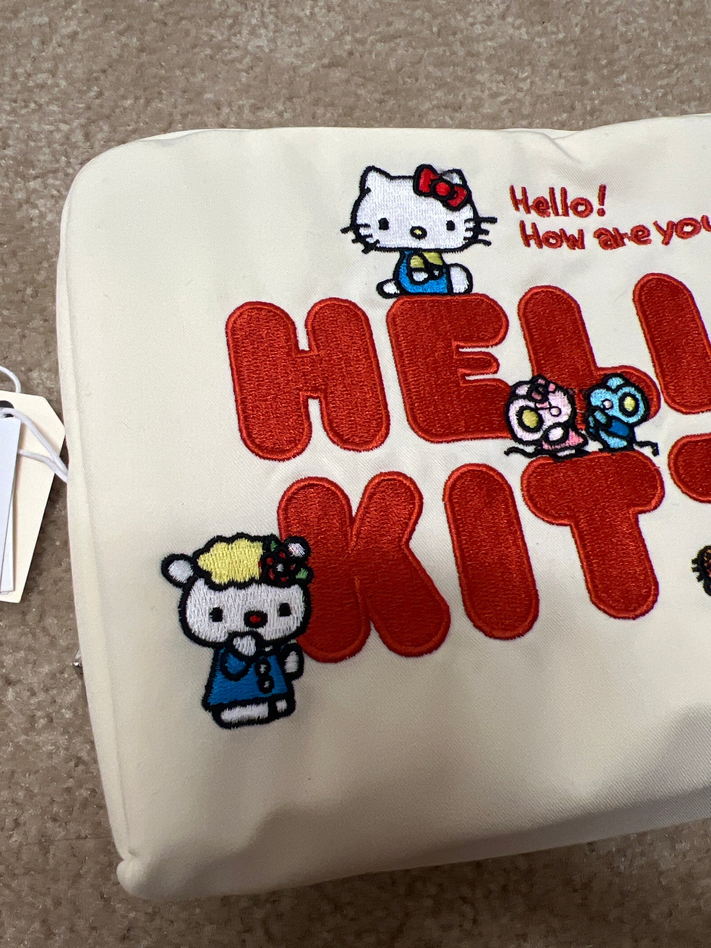 Hello Kitty Large Cosmetic Bag with embroidery details