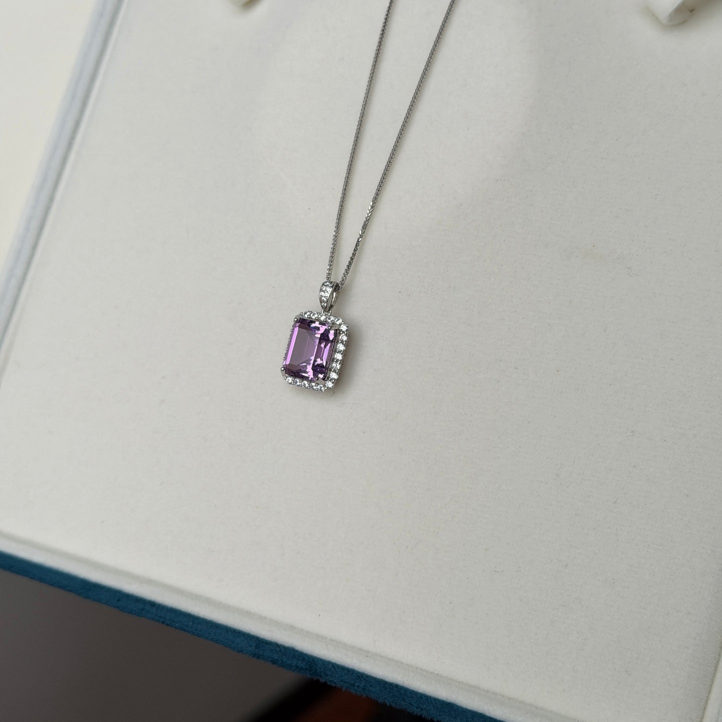 10*12mm 5ct Top clarity Amethyst luxury necklace s925 cz stone