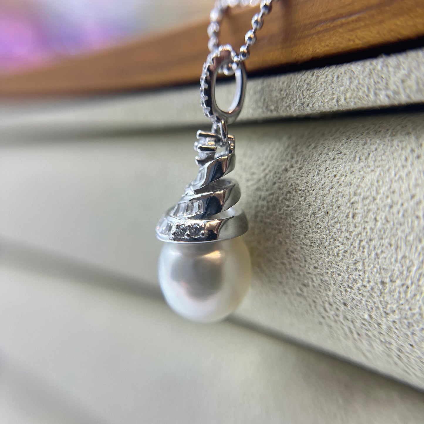 Stunning Australian White Necklace 9-10mm s925