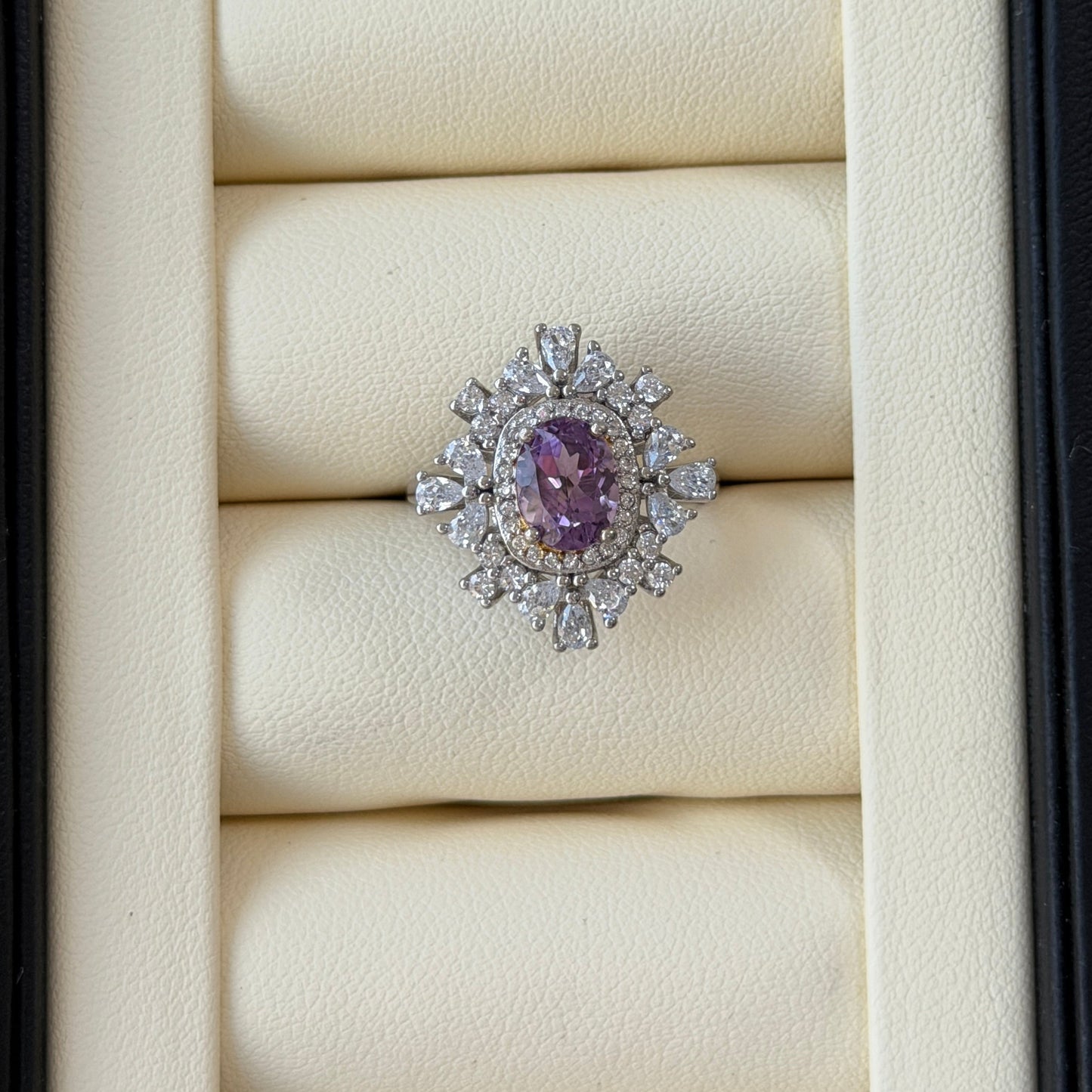 Amethyst Crystal Luxury cocktail ring s925
