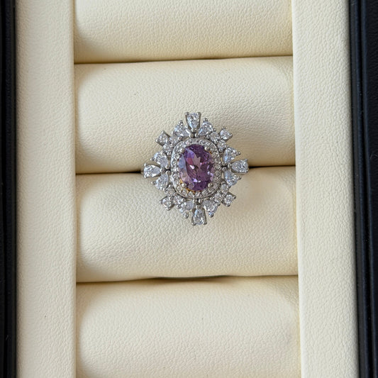 Amethyst Crystal Luxury cocktail ring s925
