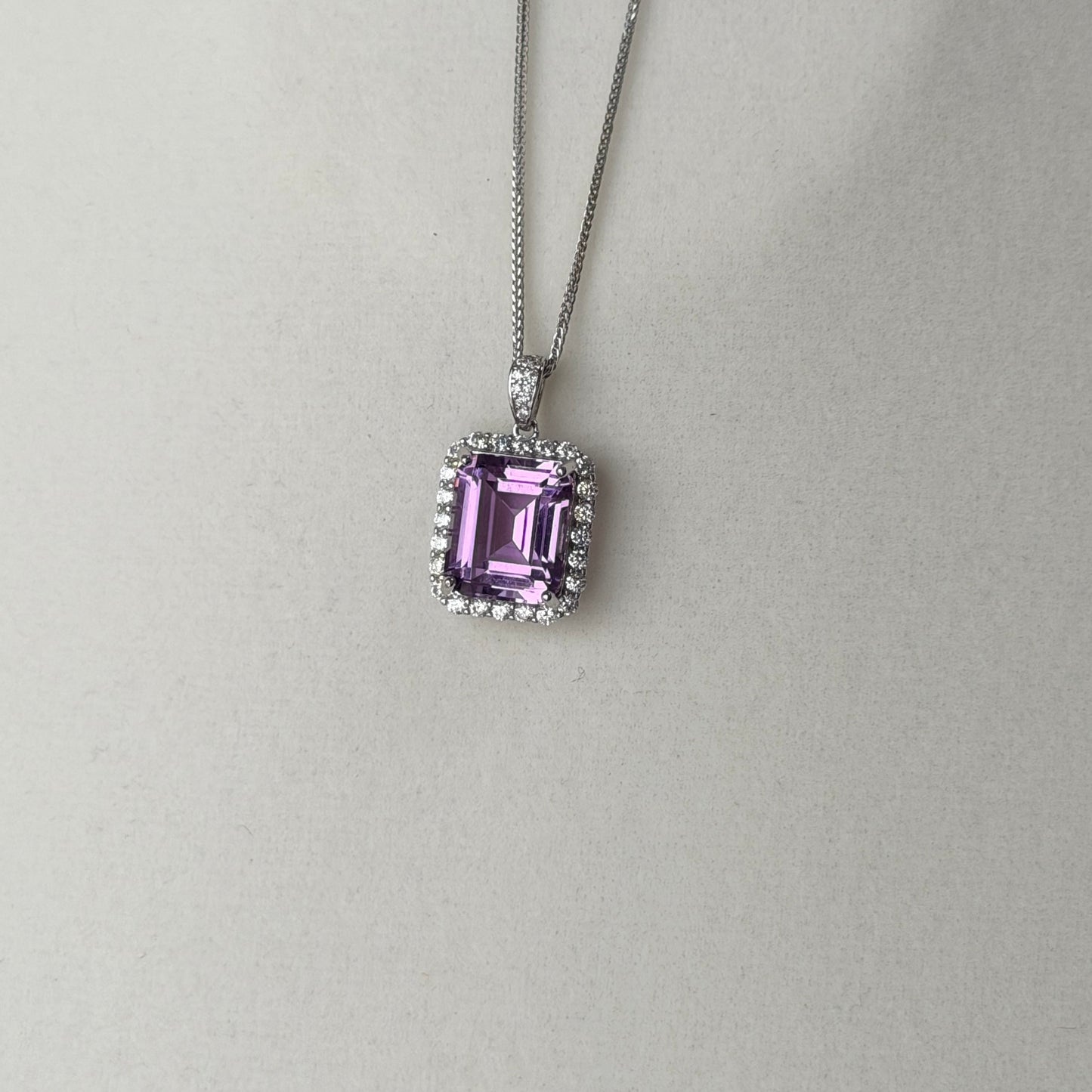 10*12mm 5ct Top clarity Amethyst luxury necklace s925 cz stone