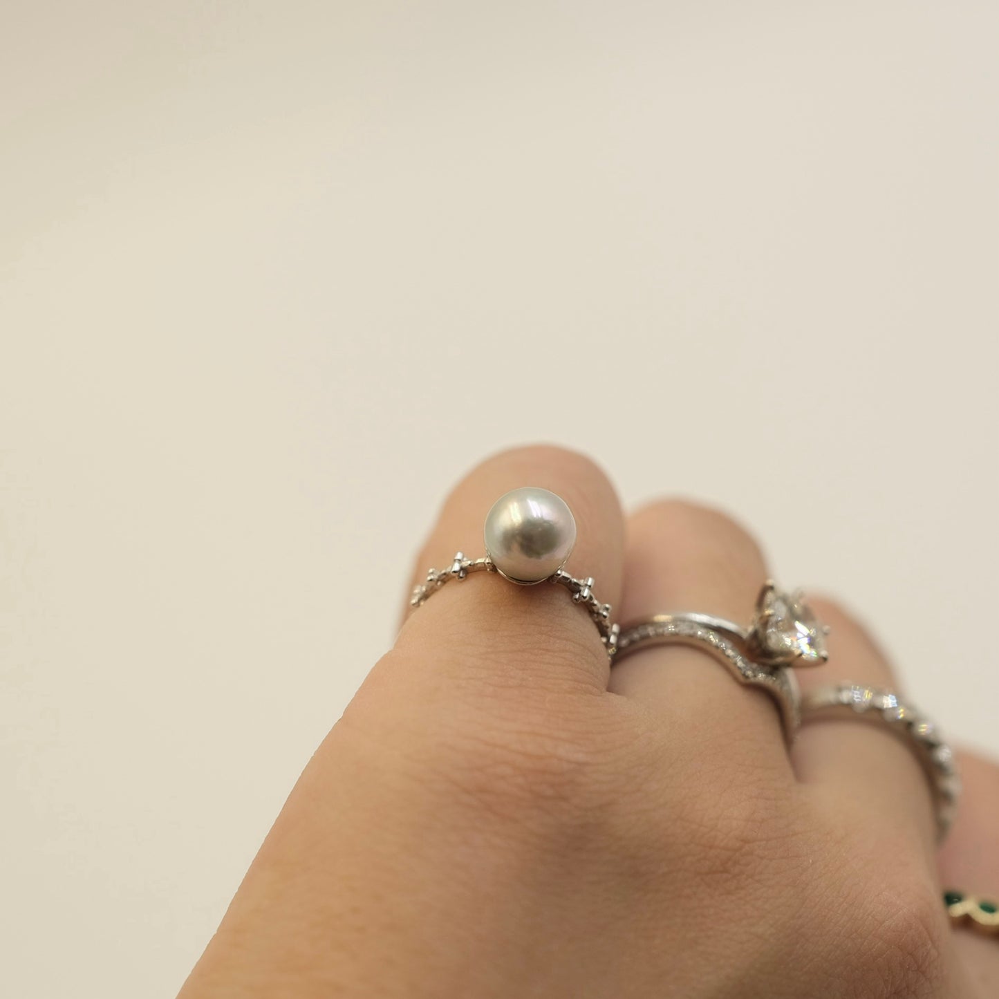 8.2mm Madama color Akoya Ring s925