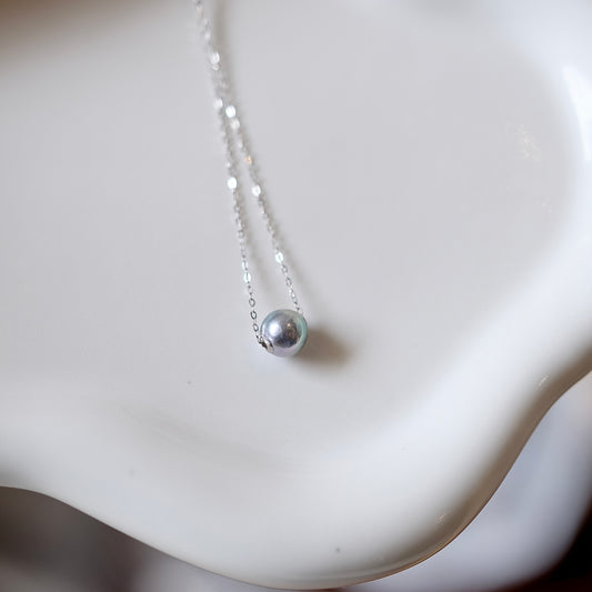 Stunning luster Akoya pearl lulu tong silver gray madama color necklace