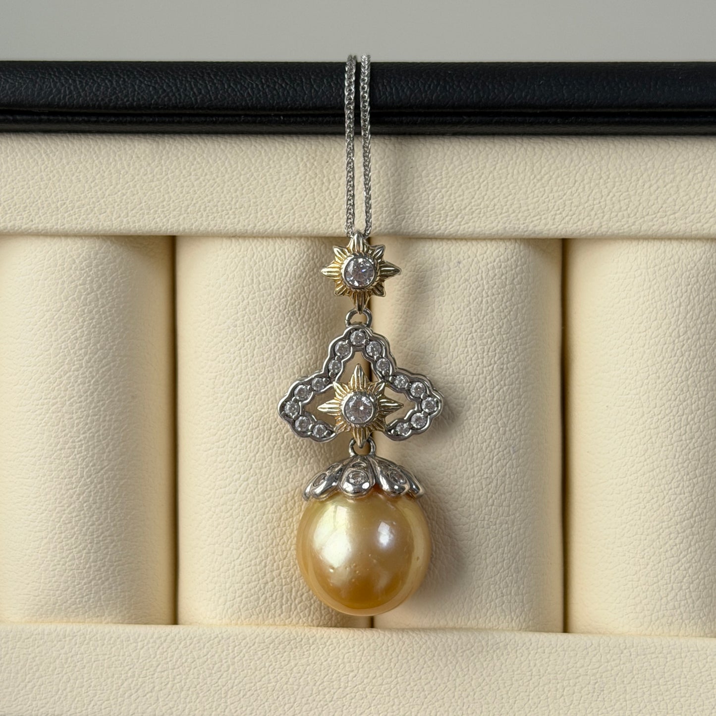 Deal 13.5mm South Sea Gooden Pearl Vintage style necklace s925