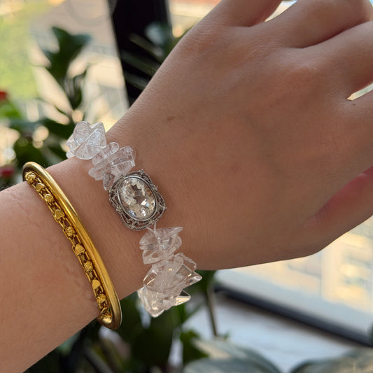 White crystal elastic bracelet alloy accessory