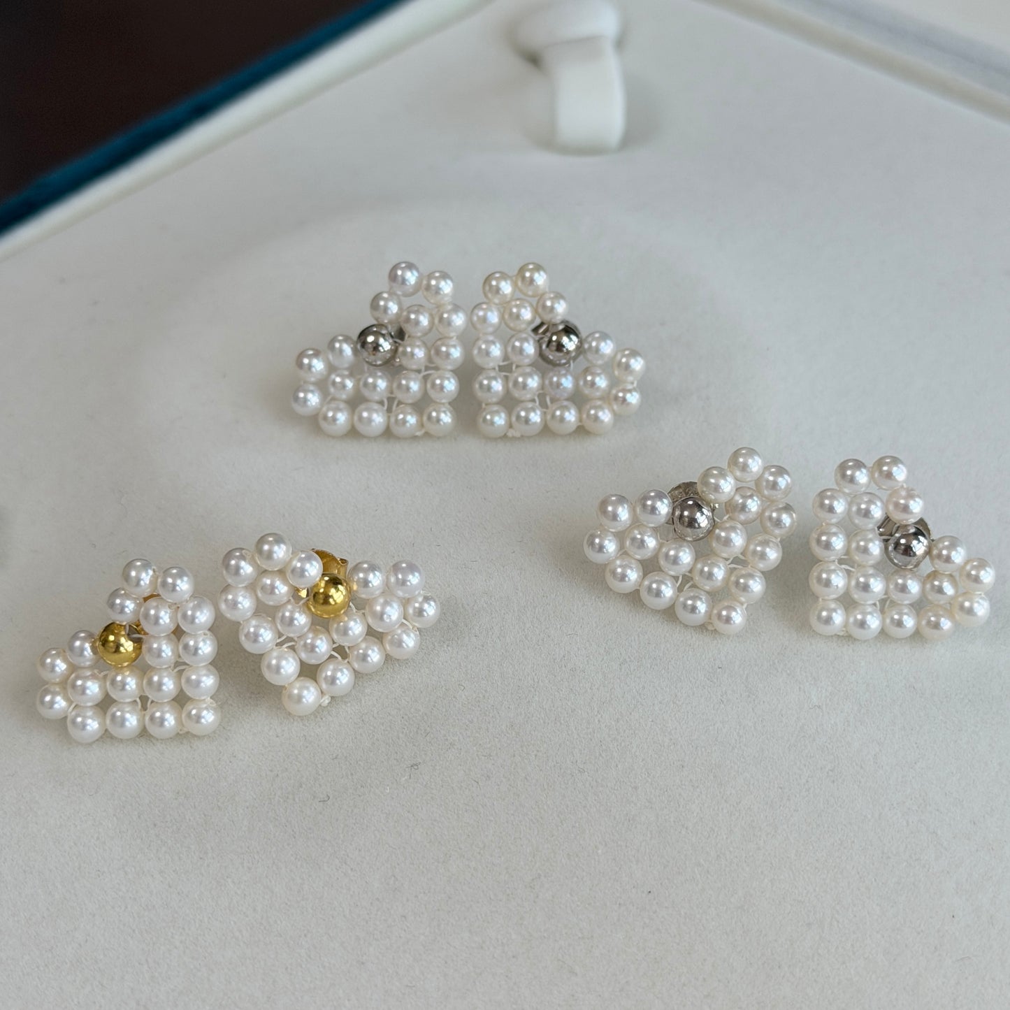 Heart 3-4mm Pearl Earring Stud s925