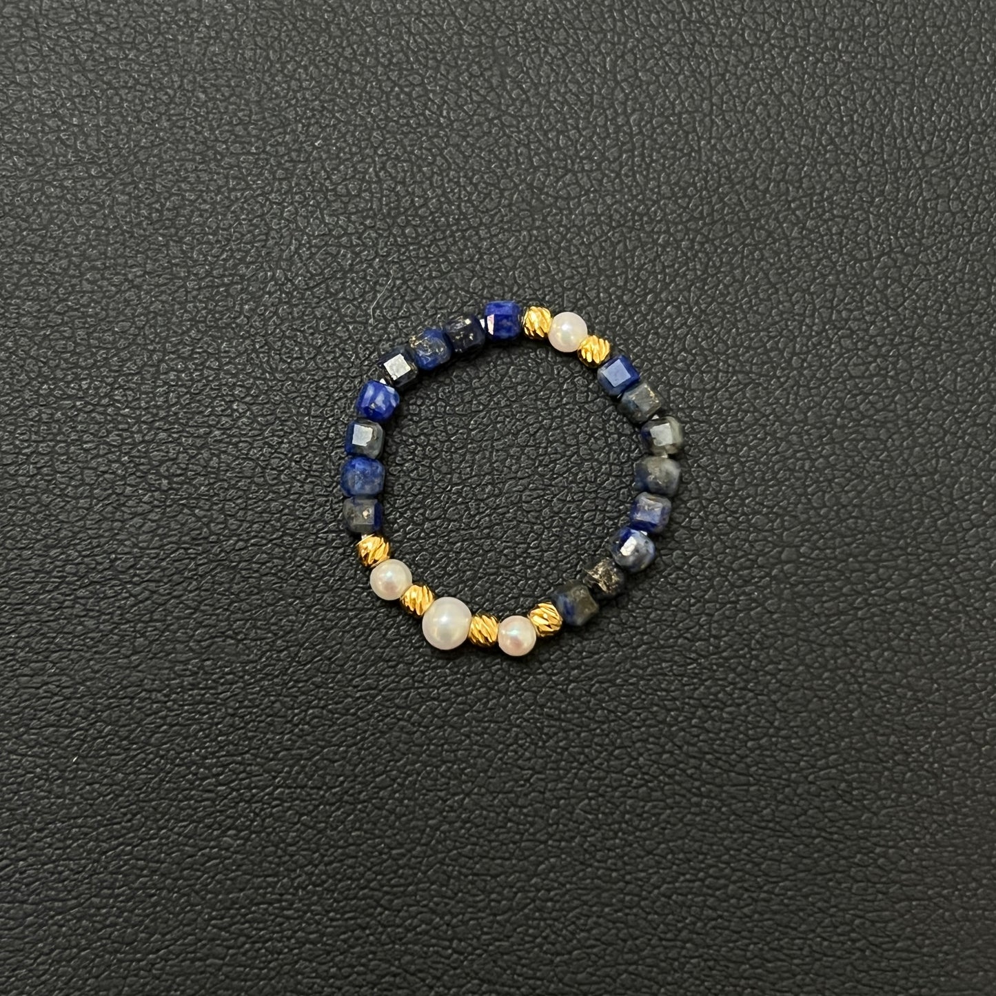 Blue Lapis pearl ring size 7