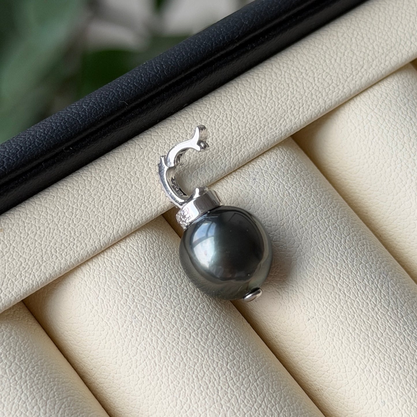 Black Tahitian Pearl Pendant Detachable Style s925