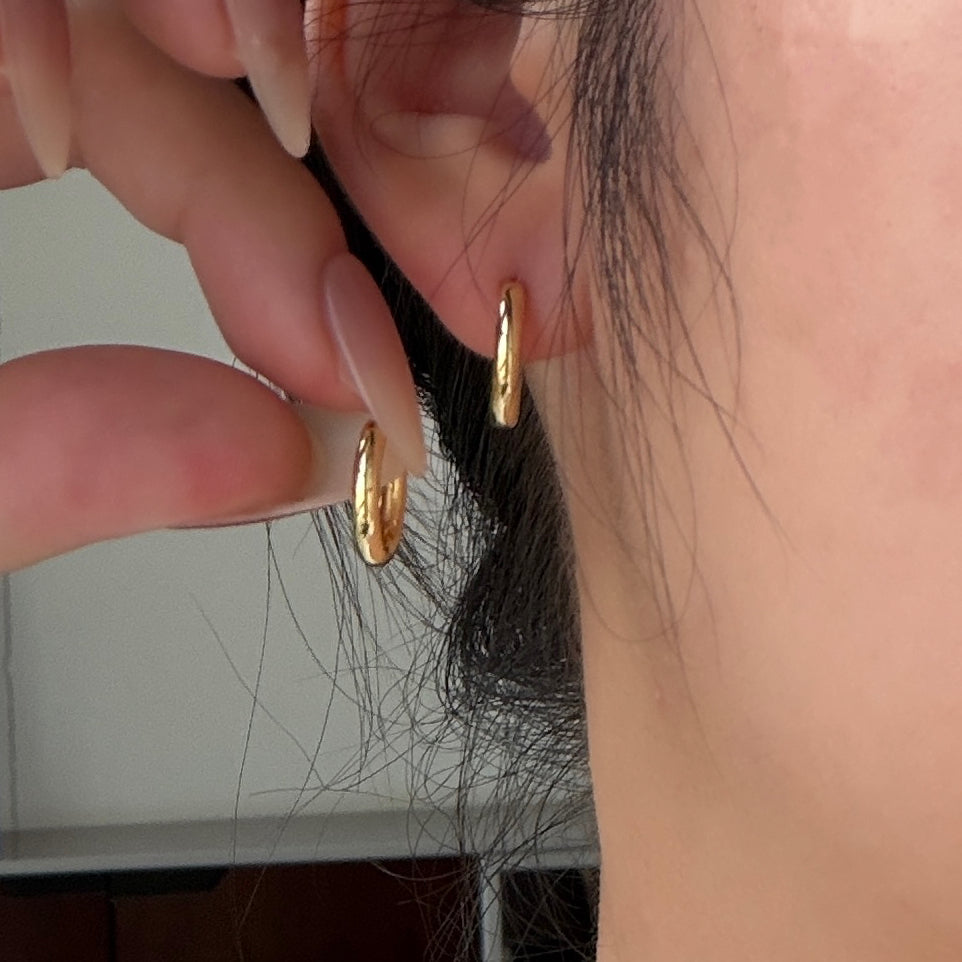 10mm Hetian Jade Hoop Earrings Two-way wear