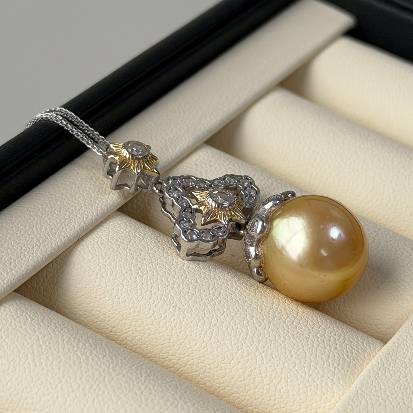 Deal 13.5mm South Sea Gooden Pearl Vintage style necklace s925