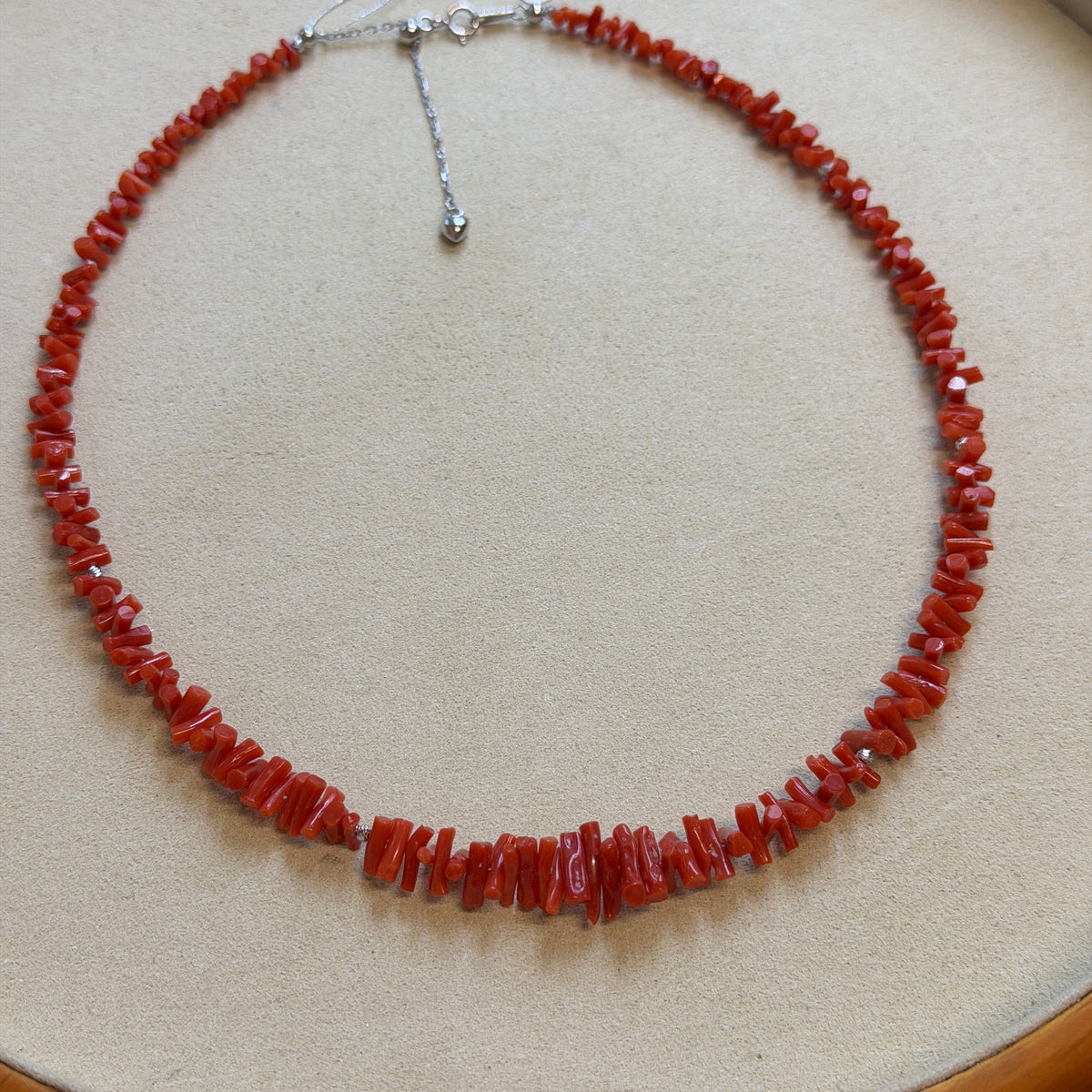 Red coral necklace s925